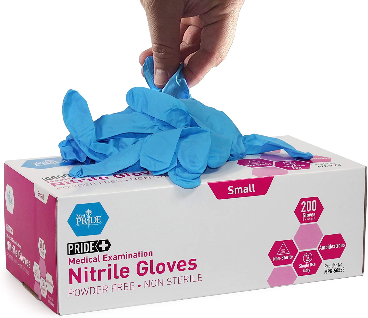 Medpride Medical Examination Nitrile GlovesSmall Box of 200 Blue
